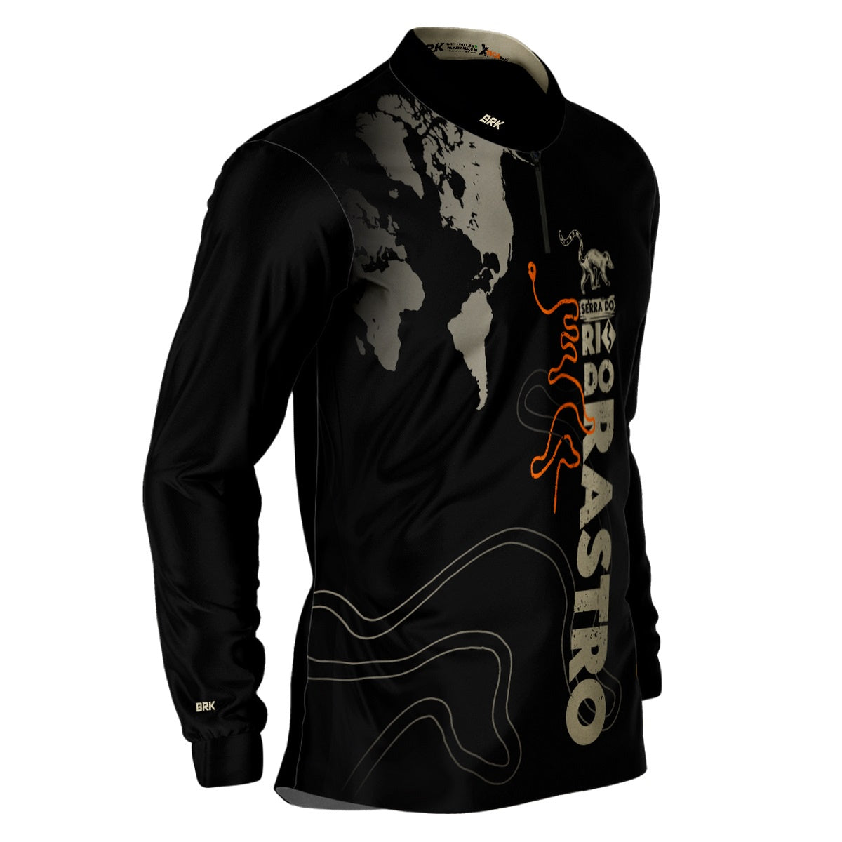 Camisa de Motociclismo Brk Serra do Rio Rastro Preta com Proteção Solar UV50+ Envio Imediato