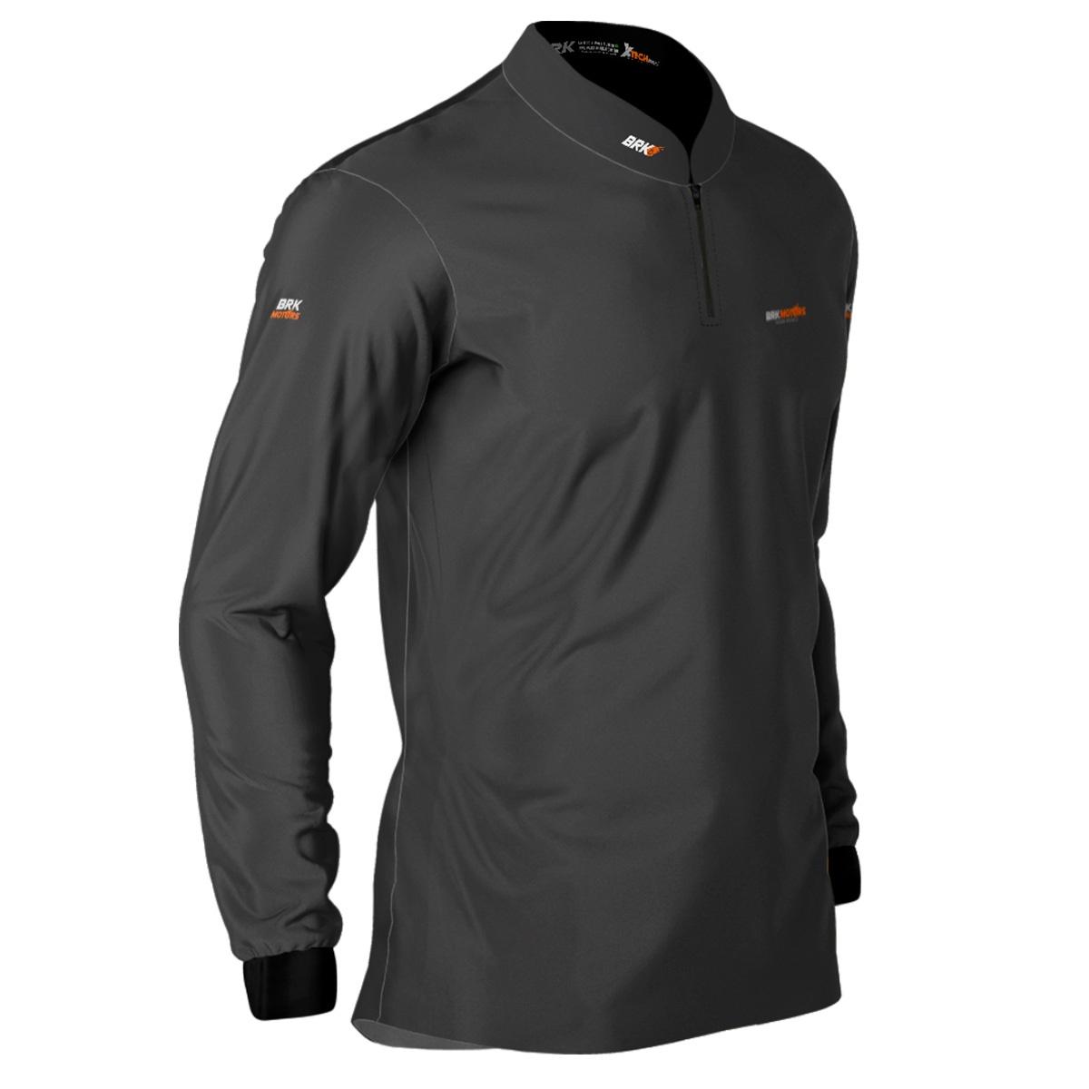 Camisa de Motociclismo Brk Cinza Básica com Proteção Solar UV50+