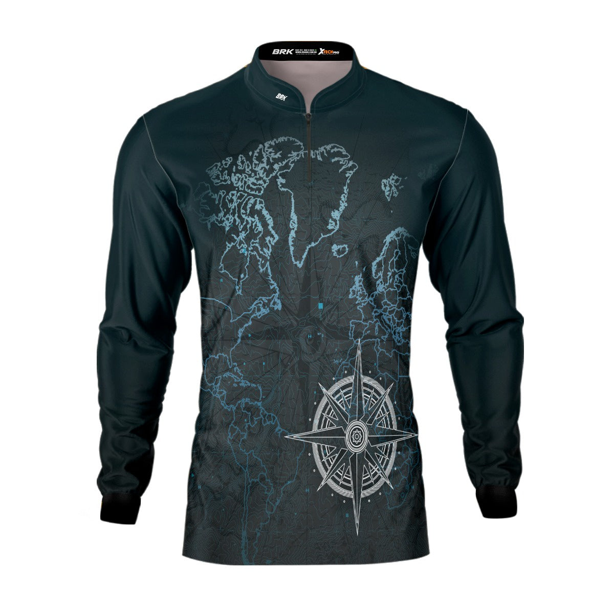 Camisa Motociclismo Brk Mapa Estilizado com Proteção Solar UV50+