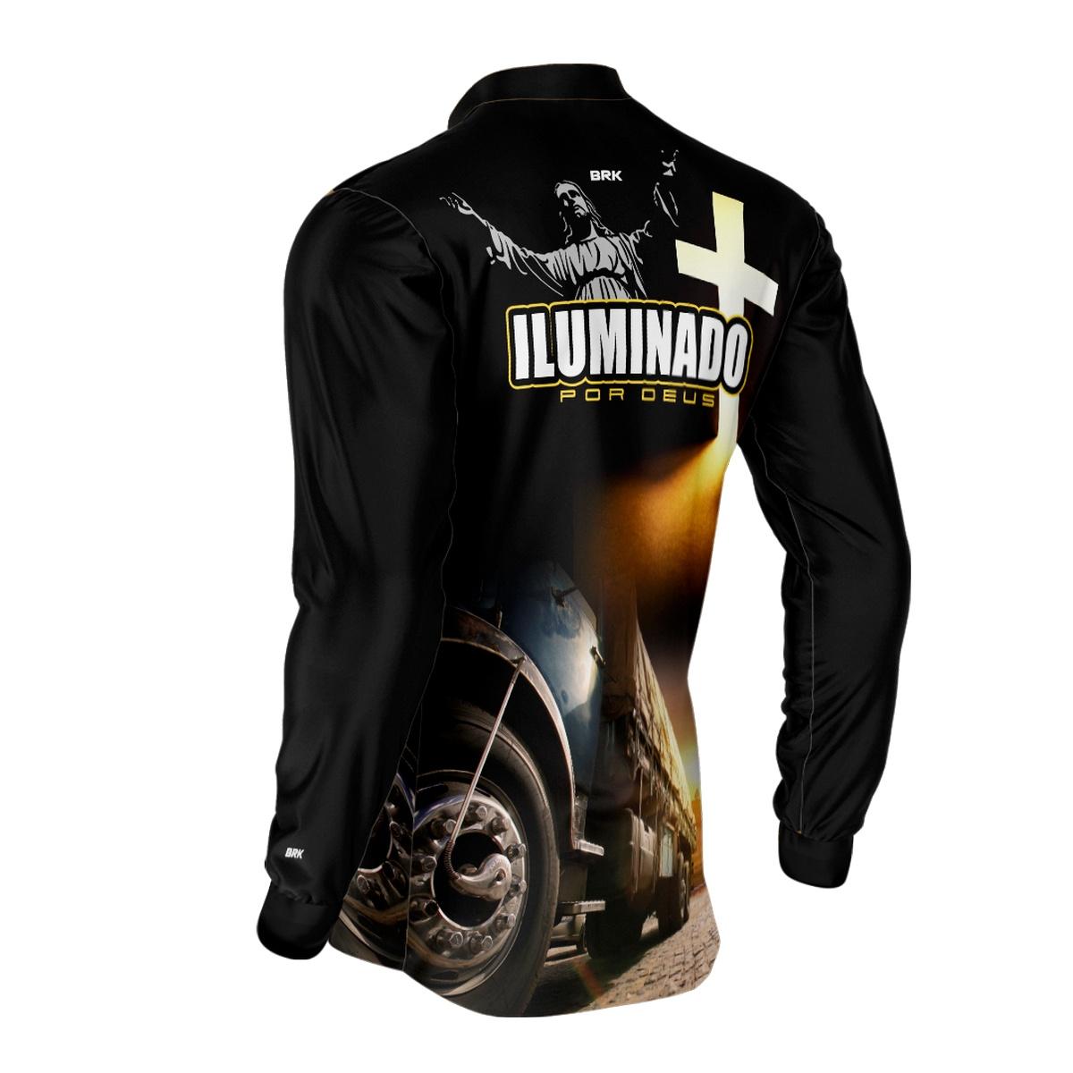 Camisa de Caminhão Brk Iluminado Por Deus Fé com Proteção UV50+