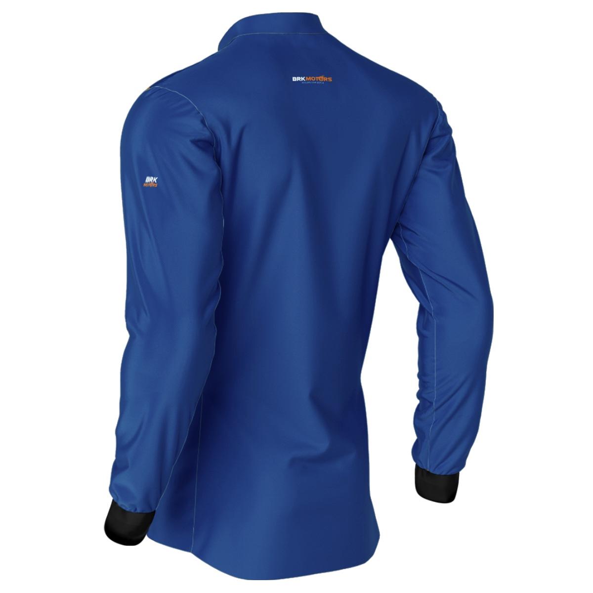 Camisa de Motociclismo Brk Azul Básica com Proteção Solar UV50+
