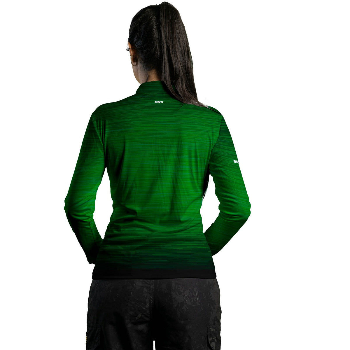 Camisa de Motociclismo Feminina Brk Mescla Verde Escuro com Proteção Solar UV50+
