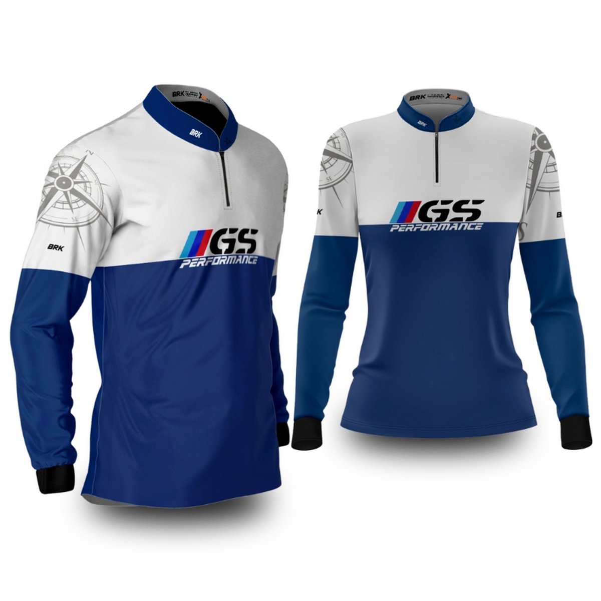 Kit Casal Camisas UV50 GS BMW Performance Azul com Proteção UV50