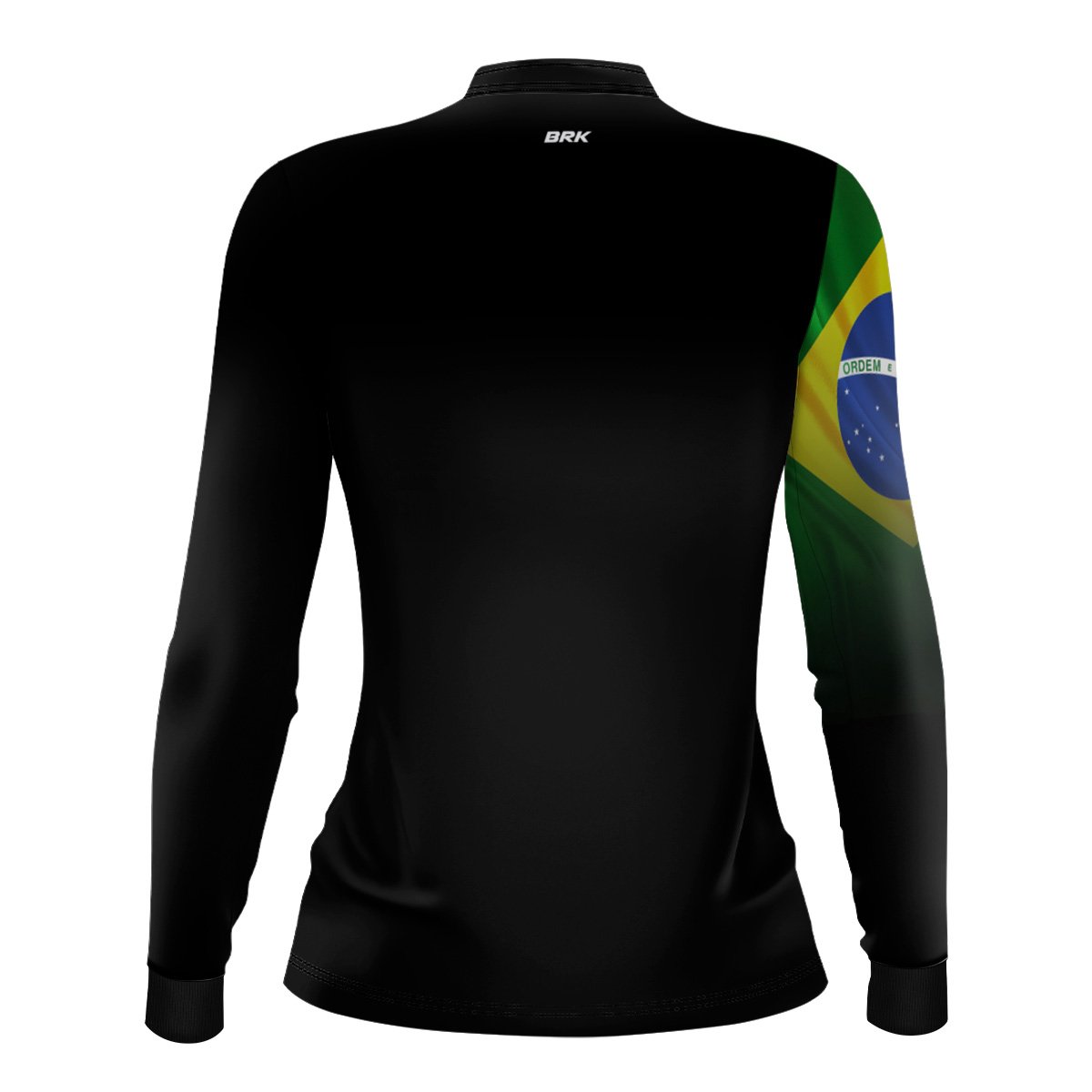 Kit Camisas de Casal com Proteção UV50 Preta Bandeira do Brasil