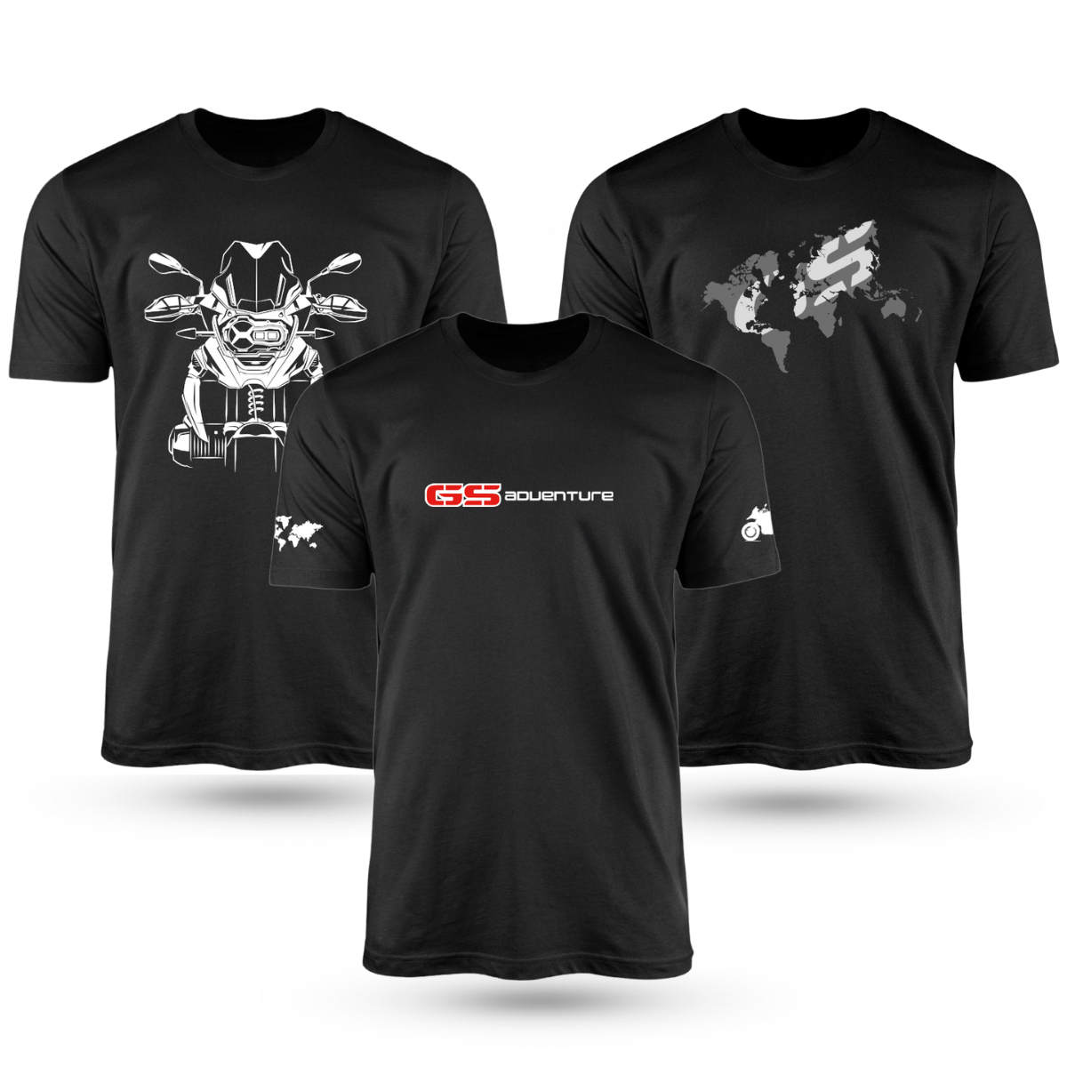 Kit Com 3 Camisetas de Algodão Coleção Moto GS