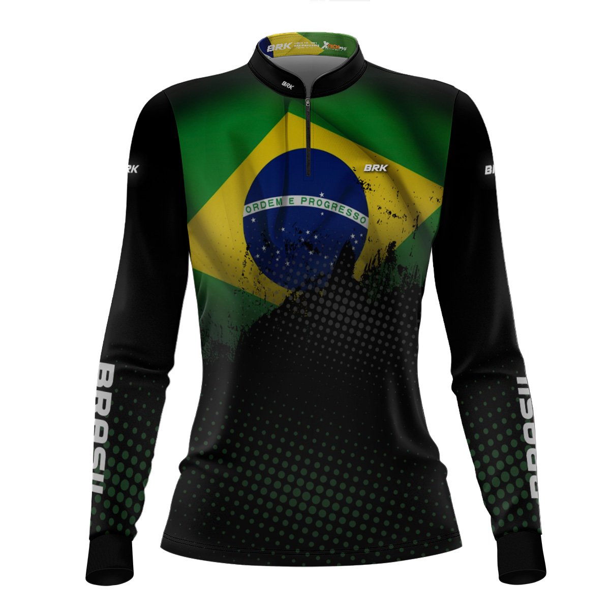 Kit Camisas de Casal com Proteção UV50 Bandeira do Brasil