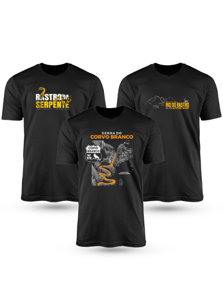 Kit Com 3 Camisetas de Algodão Coleção Expedição ao Sul