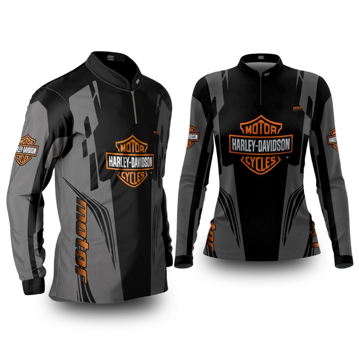 Kit Casal Camisas UV50 Harley Davidson Black com Proteção UV50