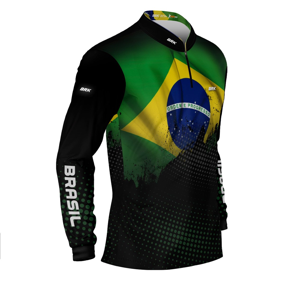 Kit Camisas de Casal com Proteção UV50 Bandeira do Brasil