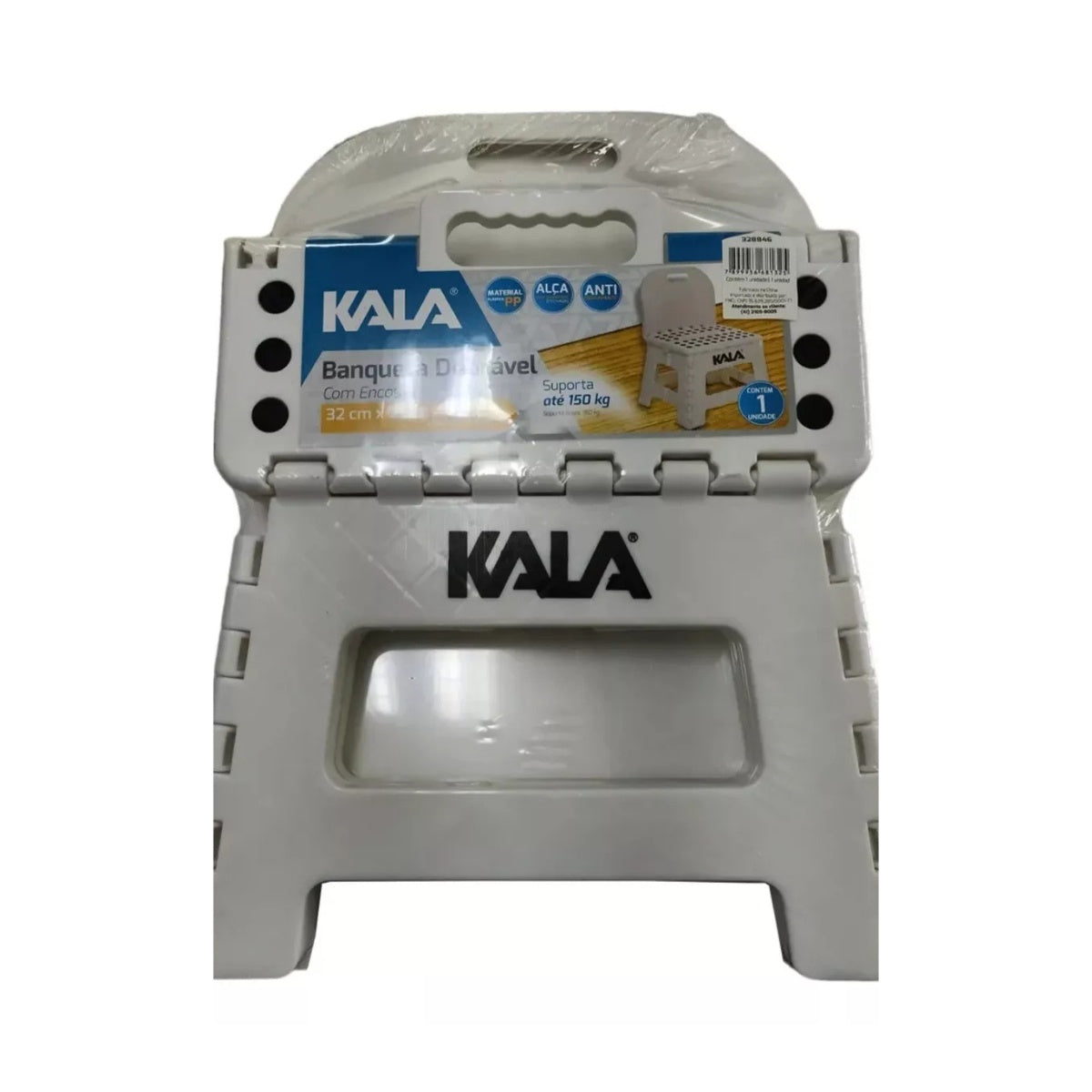 Banqueta Encosto Dobrável Kala Branca 22cm