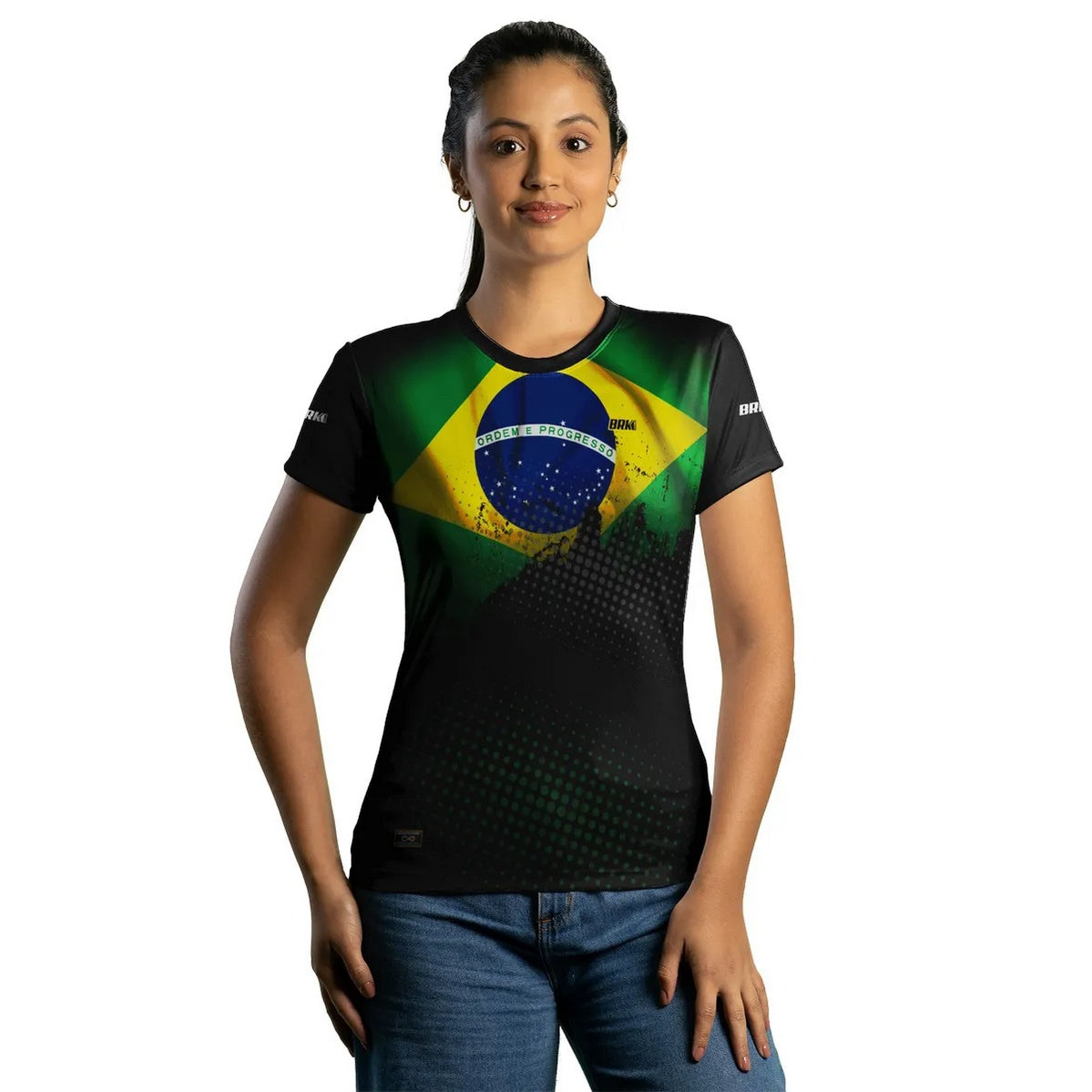 Camiseta Feminina Brk do Brasil Casual com Proteção UV50+