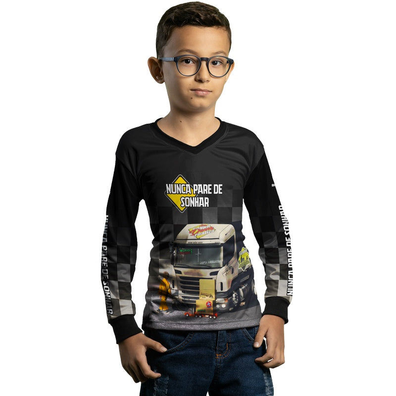 Camisa de Caminhão Brk Nunca Pare de Sonhar com Proteção Solar UV50+