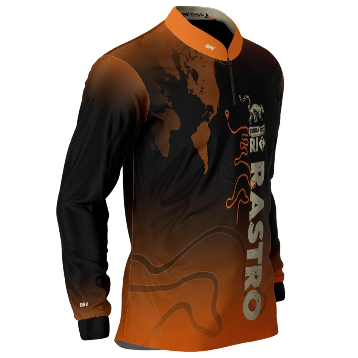 Camisa de Motociclismo Brk Serra do Rio Rastro Laranja com UV50+