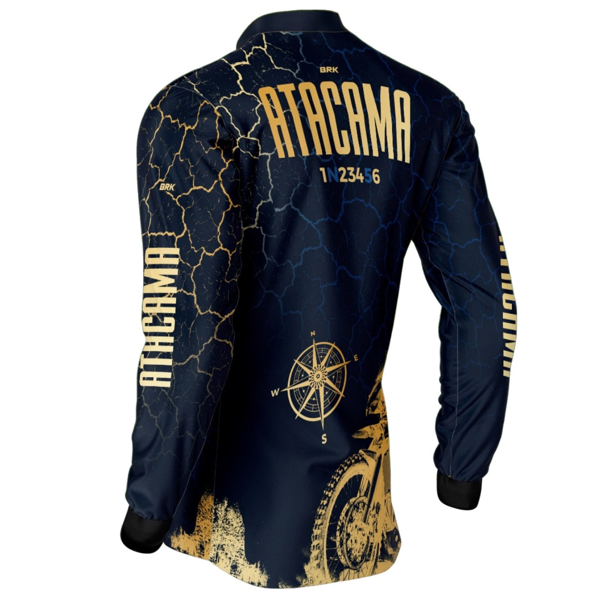 Camisa Expedição Brk Atacama Chile Azul e Dourado com UV50 Envio Imediato